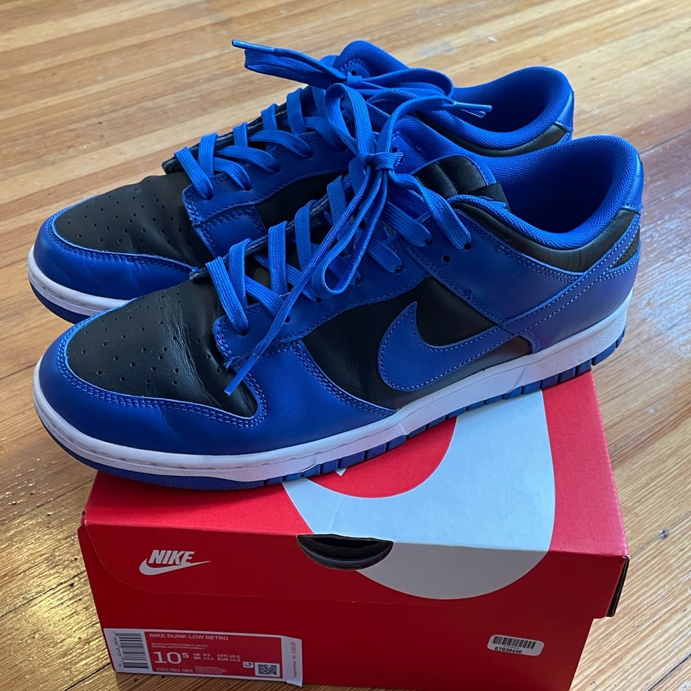 Nike Dunk Low Black/ Cobalt, size 10.5
